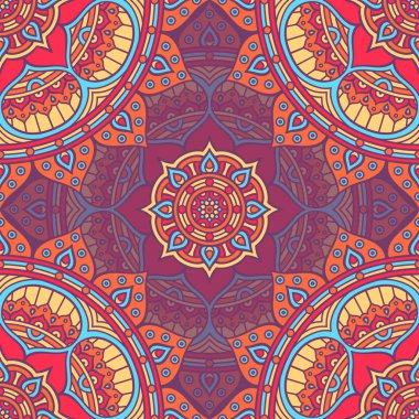 etnik çiçek seamless modeli