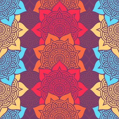 etnik çiçek seamless modeli