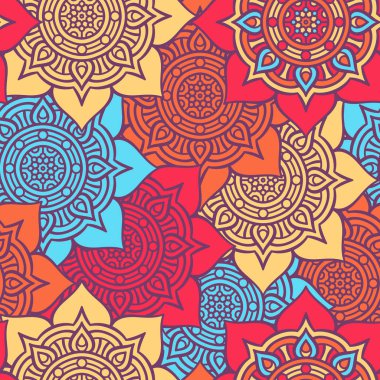 etnik çiçek seamless modeli