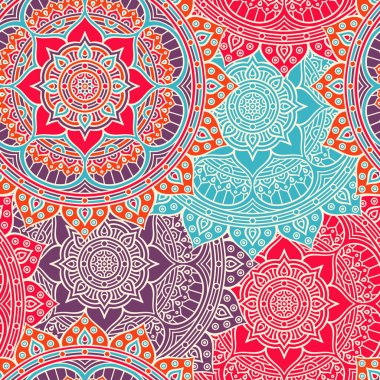 etnik çiçek seamless modeli