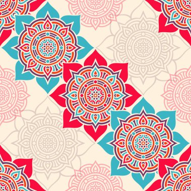 etnik çiçek seamless modeli