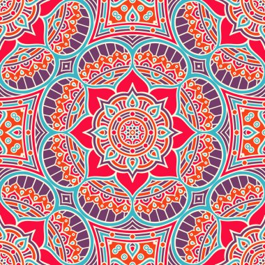 etnik çiçek seamless modeli