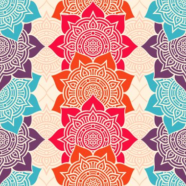 etnik çiçek seamless modeli