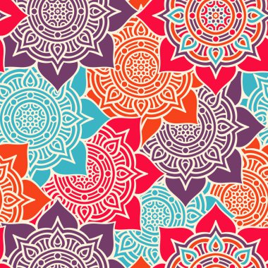 etnik çiçek seamless modeli