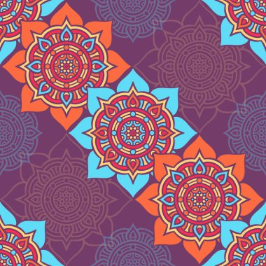 etnik çiçek seamless modeli