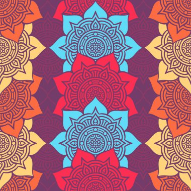 etnik çiçek seamless modeli