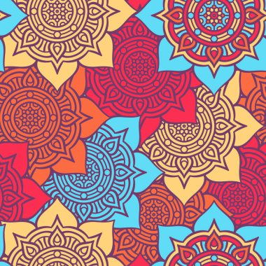 etnik çiçek seamless modeli