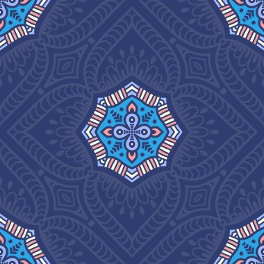 etnik çiçek seamless modeli