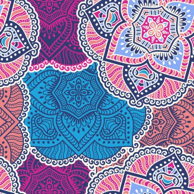 etnik çiçek seamless modeli