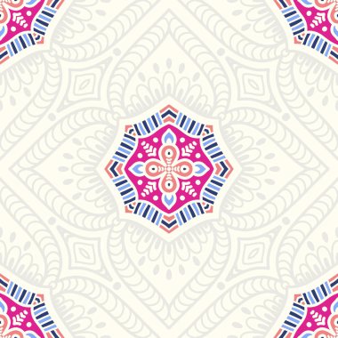 etnik çiçek seamless modeli