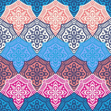 etnik çiçek seamless modeli