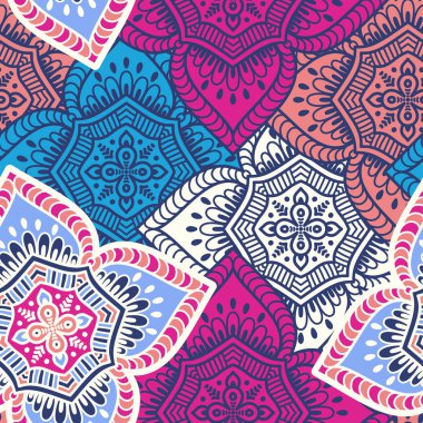 etnik çiçek seamless modeli