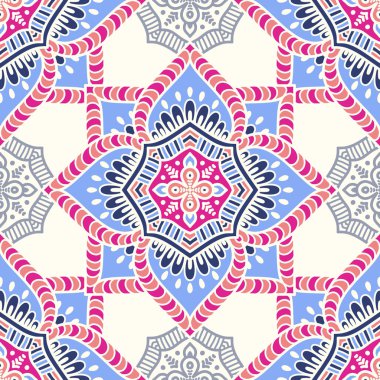 etnik çiçek seamless modeli