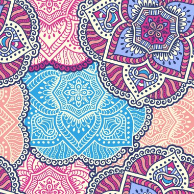 etnik çiçek seamless modeli