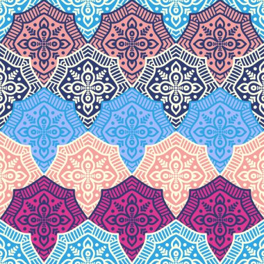 etnik çiçek seamless modeli