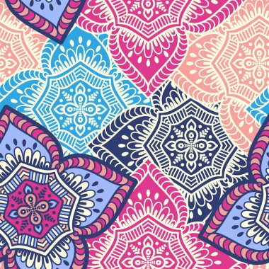 etnik çiçek seamless modeli