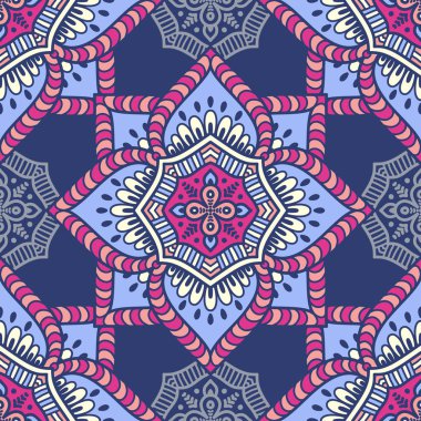 etnik çiçek seamless modeli