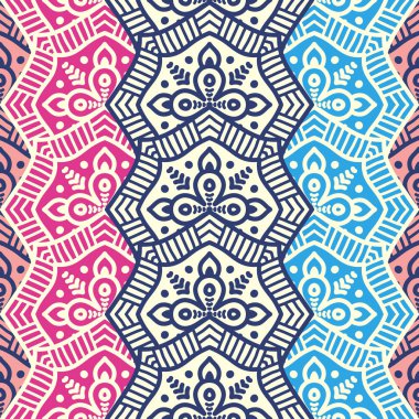 etnik çiçek seamless modeli