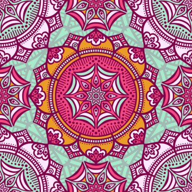 etnik çiçek seamless modeli