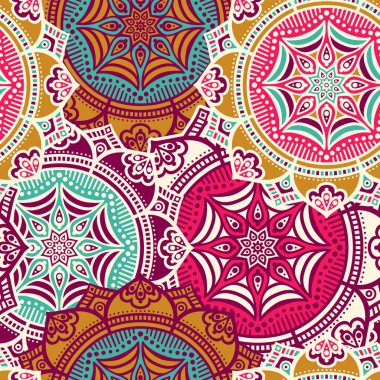 etnik çiçek seamless modeli