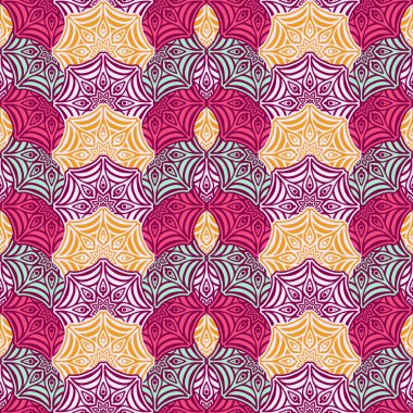 etnik çiçek seamless modeli