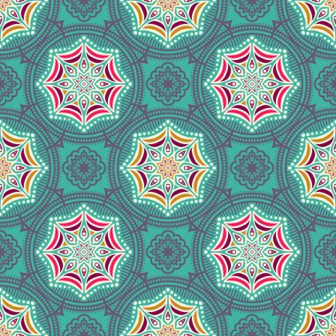 etnik çiçek seamless modeli