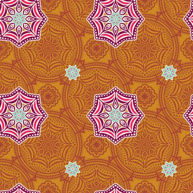 etnik çiçek seamless modeli