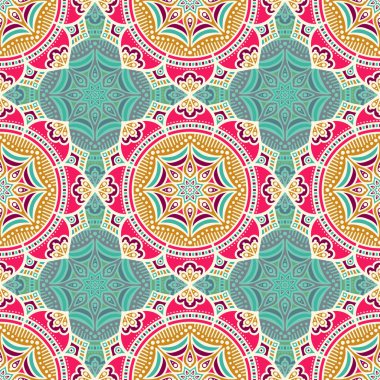 etnik çiçek seamless modeli