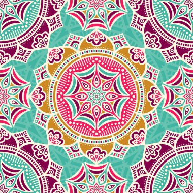 etnik çiçek seamless modeli