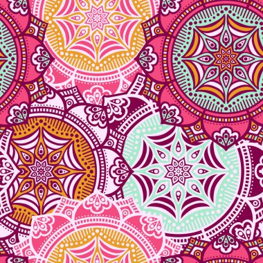 etnik çiçek seamless modeli