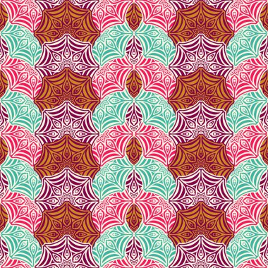 etnik çiçek seamless modeli