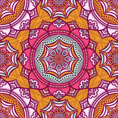 etnik çiçek seamless modeli