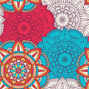 etnik çiçek seamless modeli