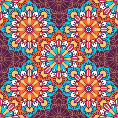 etnik çiçek seamless modeli