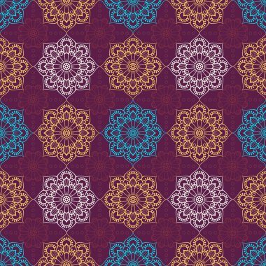 etnik çiçek seamless modeli