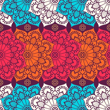 etnik çiçek seamless modeli