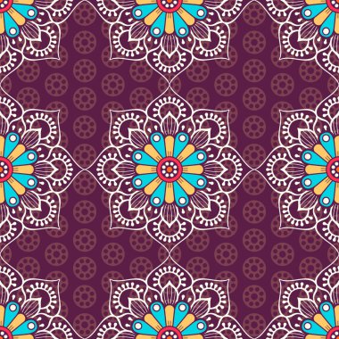 etnik çiçek seamless modeli