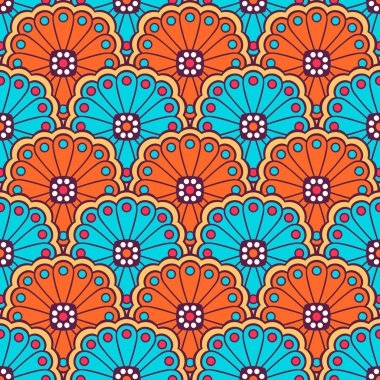 etnik çiçek seamless modeli