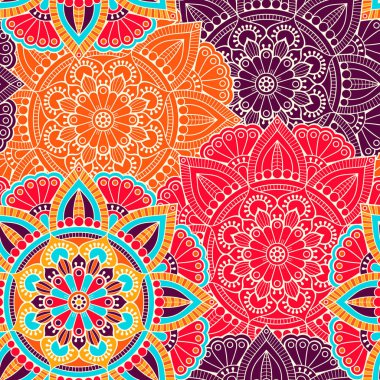 etnik çiçek seamless modeli