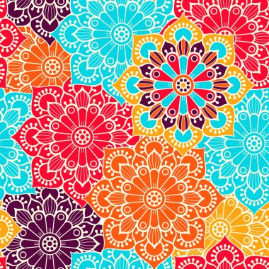 etnik çiçek seamless modeli