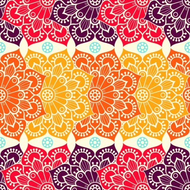 etnik çiçek seamless modeli