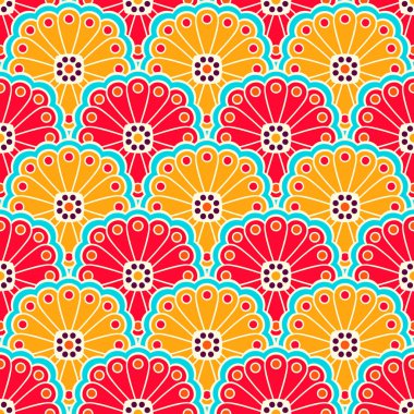 etnik çiçek seamless modeli