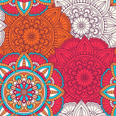 etnik çiçek seamless modeli