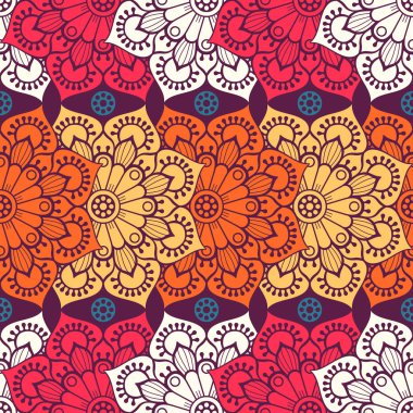 etnik çiçek seamless modeli