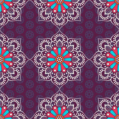 etnik çiçek seamless modeli