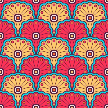 etnik çiçek seamless modeli