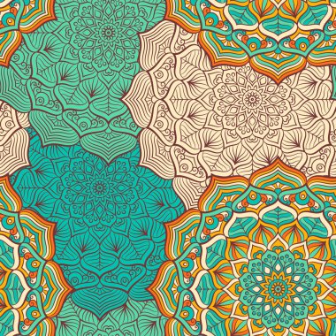 etnik çiçek seamless modeli