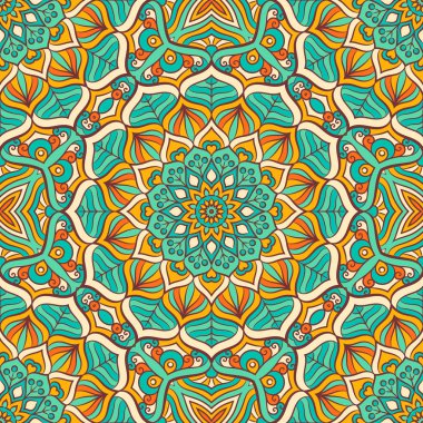 etnik çiçek seamless modeli