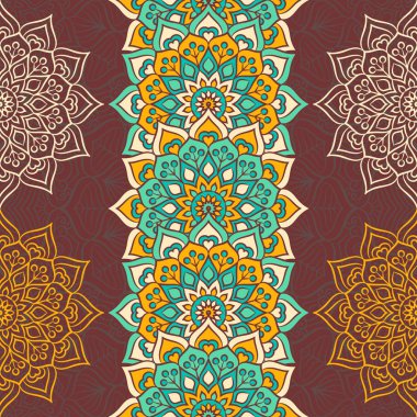 etnik çiçek seamless modeli