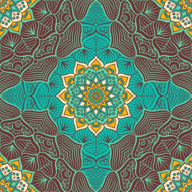 etnik çiçek seamless modeli